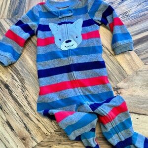 Carters, Cozy Striped Kids One Piece/Footy, Size: 6-9 Months